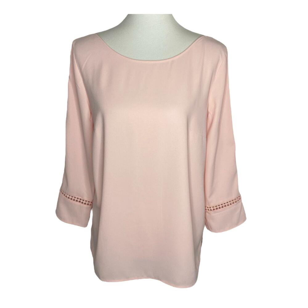 Talbots Crochet Trim Blouse Top Pink Blouse Top Large Cottagecore Romantic NWT
